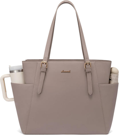 Laptop Tote Bag for Women,Leather Work Computer Briefcase Bag
