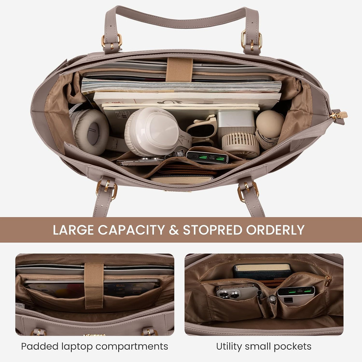 Laptop Tote Bag for Women,Leather Work Computer Briefcase Bag