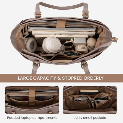 Laptop Tote Bag for Women,Leather Work Computer Briefcase Bag