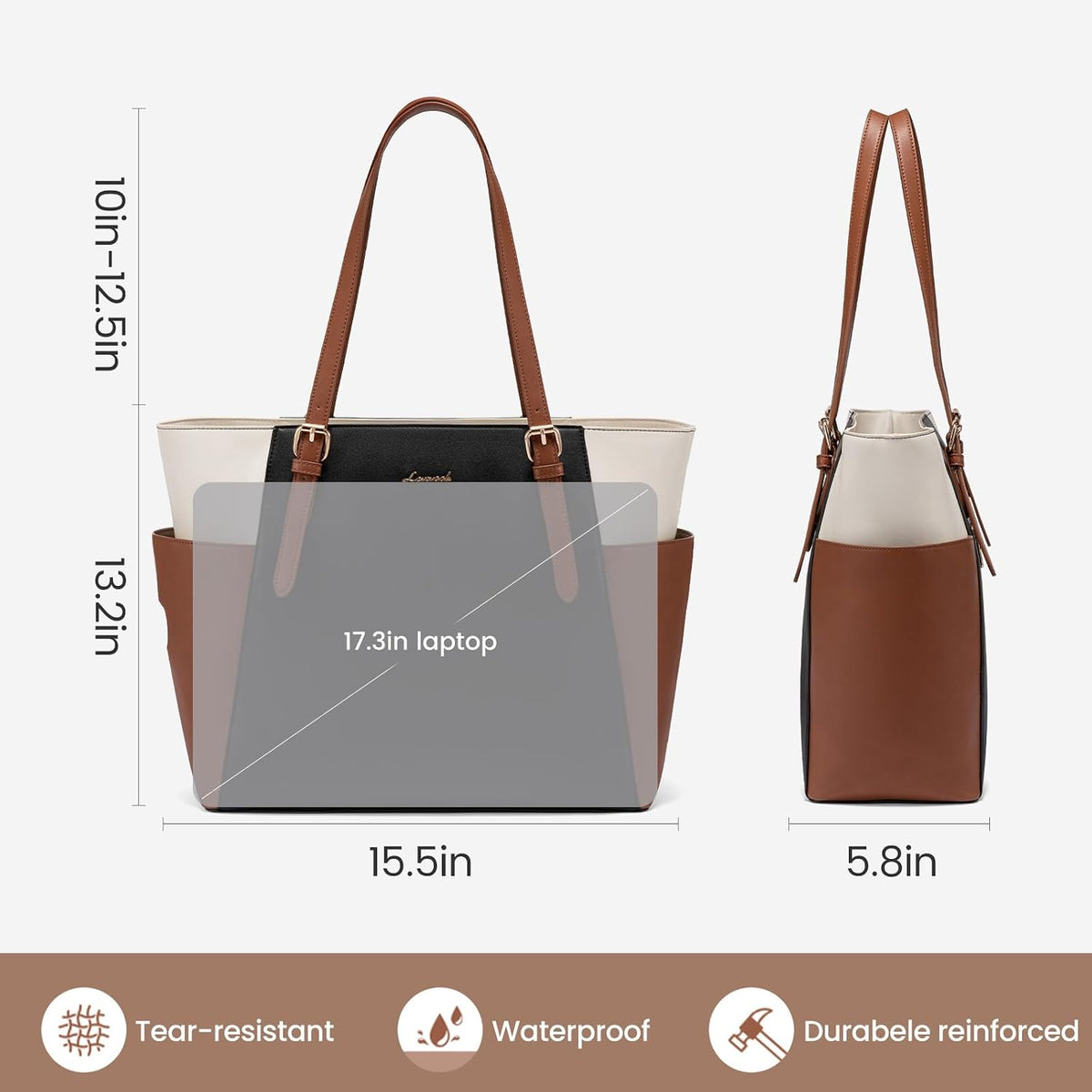Laptop Tote Bag for Women,Leather Work Computer Briefcase Bag