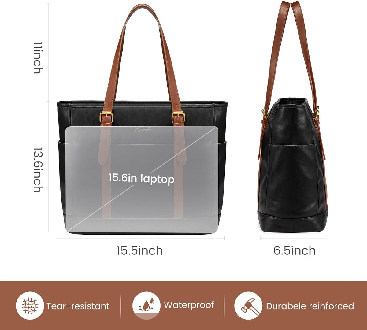 Laptop Tote Bag for Women,Leather Work Computer Briefcase Bag