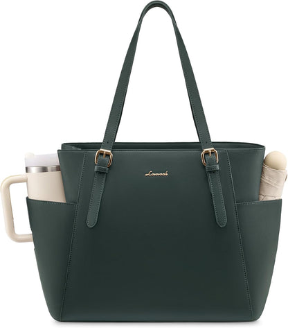 Laptop Tote Bag for Women,Leather Work Computer Briefcase Bag