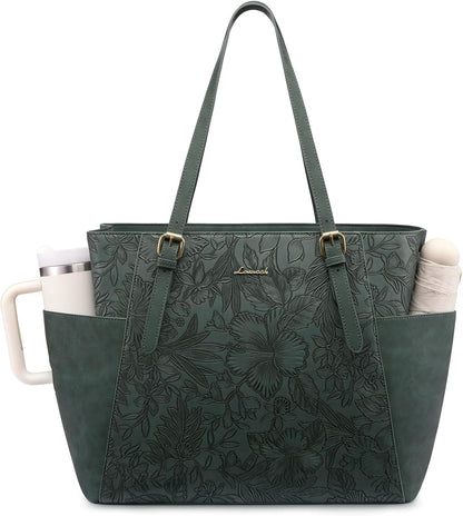 Laptop Tote Bag for Women,Leather Work Computer Briefcase Bag