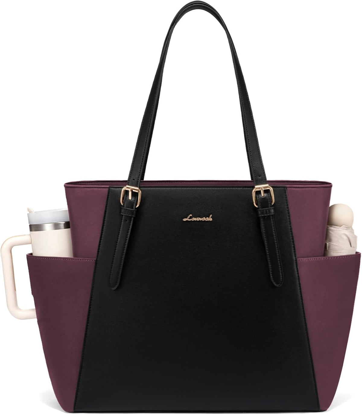 Laptop Tote Bag for Women,Leather Work Computer Briefcase Bag