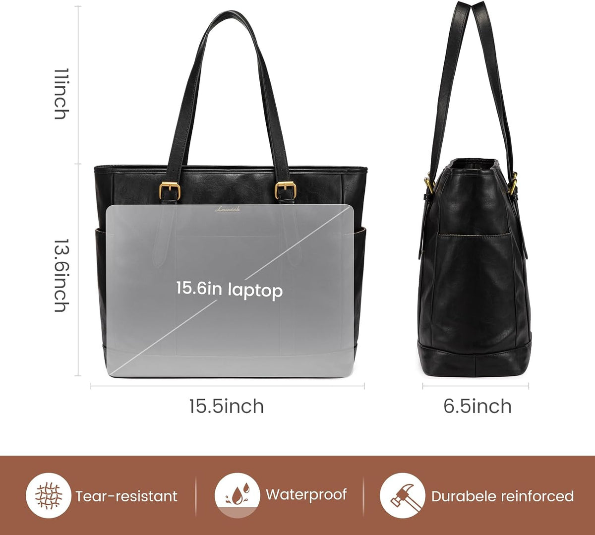 Laptop Tote Bag for Women,Leather Work Computer Briefcase Bag