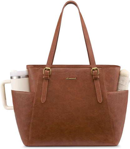 Laptop Tote Bag for Women,Leather Work Computer Briefcase Bag