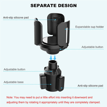 Upgraded 64oz Large Cup Holder Expander with Coaster for Car