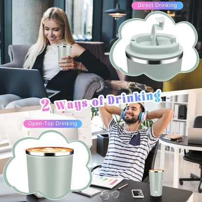 17oz Insulated Travel Coffee Mug with Flip Lid ¨C Leakproof Stainless Steel Insulated Coffee Tumblers, Reusable Coffee Cup for Hot & Cold Drinks, Perfect for Camping & On-the-Go