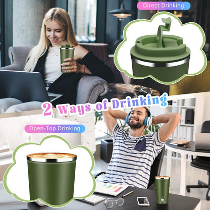 17oz Insulated Travel Coffee Mug with Flip Lid ¨C Leakproof Stainless Steel Insulated Coffee Tumblers, Reusable Coffee Cup for Hot & Cold Drinks, Perfect for Camping & On-the-Go
