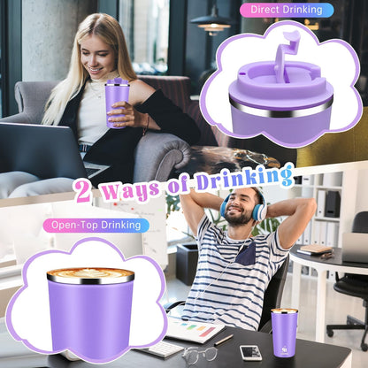 17oz Insulated Travel Coffee Mug with Flip Lid ¨C Leakproof Stainless Steel Insulated Coffee Tumblers, Reusable Coffee Cup for Hot & Cold Drinks, Perfect for Camping & On-the-Go