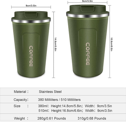 Insulated Coffee Mug 12 oz Travel Coffee Mug with Lid Pill Proof, Stainless Steel Vacuum Thermal to GO Leakproof, Tumbler Reusable Coffee Cup for Men and Women Hot & Iced Drinks