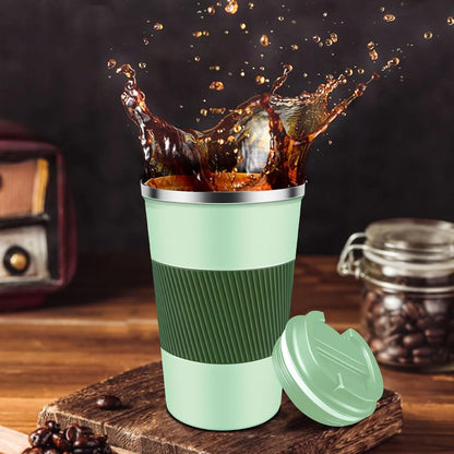 Insulated Coffee Mug 12 oz Travel Coffee Mug with Lid Pill Proof, Stainless Steel Vacuum Thermal to GO Leakproof, Tumbler Reusable Coffee Cup for Men and Women Hot & Iced Drinks