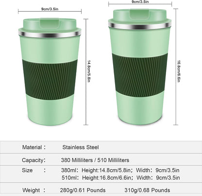 Insulated Coffee Mug 12 oz Travel Coffee Mug with Lid Pill Proof, Stainless Steel Vacuum Thermal to GO Leakproof, Tumbler Reusable Coffee Cup for Men and Women Hot & Iced Drinks