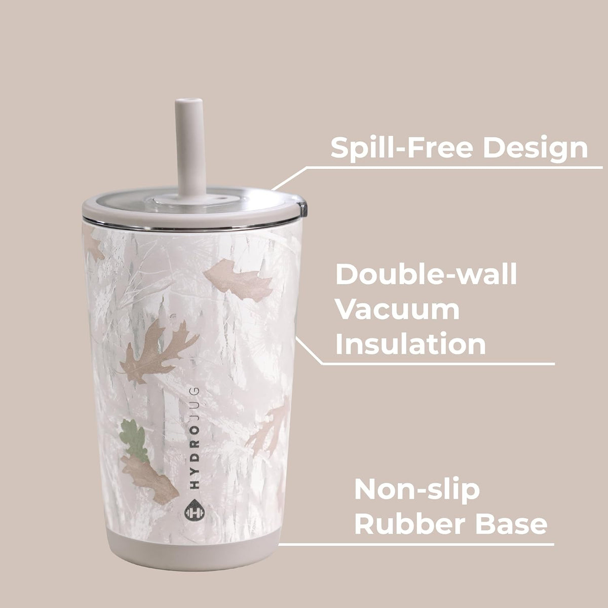 Everyday Tumbler 14 oz, Ceramic-Lined Straw Cup, Linen