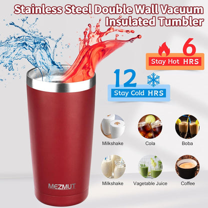 20oz Insulated Tumbler Cup Travel Coffee Mug with Lid Straw(Black,1) | 18/8 Stainless Steel Double Wall Vacuum Spill Proof Metal Insulated Tumbler with Daul Lid and Straw, Hot or Iced Coffee Cup