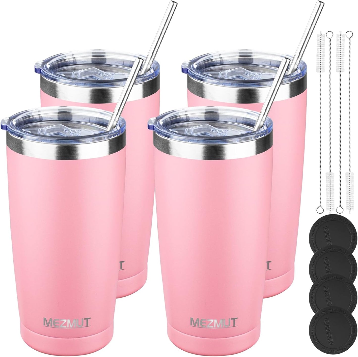 20oz Insulated Tumbler Cup Travel Coffee Mug with Lid Straw(Black,1) | 18/8 Stainless Steel Double Wall Vacuum Spill Proof Metal Insulated Tumbler with Daul Lid and Straw, Hot or Iced Coffee Cup