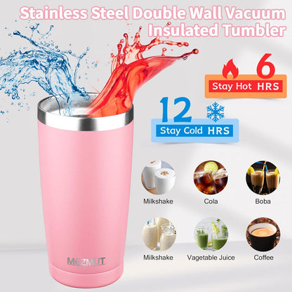 20oz Insulated Tumbler Cup Travel Coffee Mug with Lid Straw(Black,1) | 18/8 Stainless Steel Double Wall Vacuum Spill Proof Metal Insulated Tumbler with Daul Lid and Straw, Hot or Iced Coffee Cup