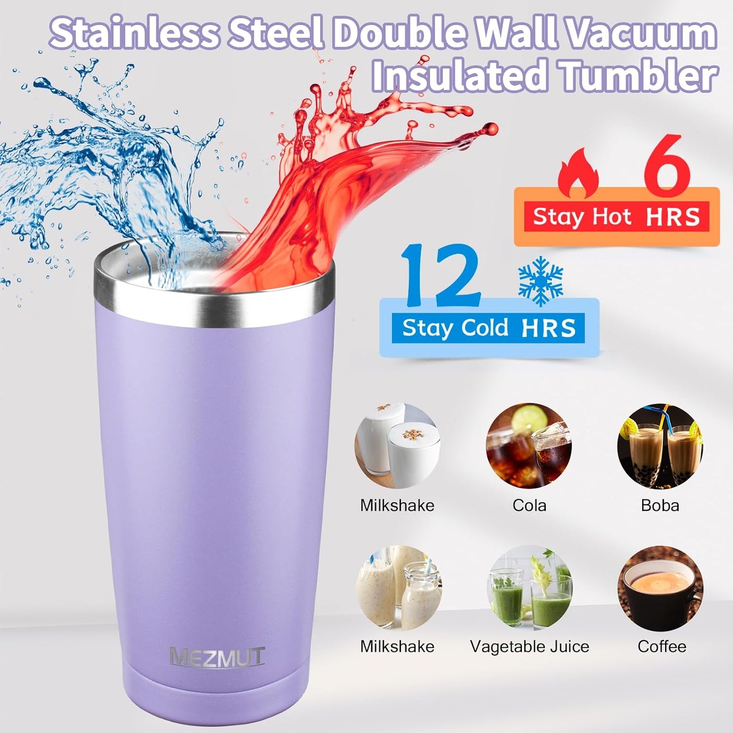 20oz Insulated Tumbler Cup Travel Coffee Mug with Lid Straw(Black,1) | 18/8 Stainless Steel Double Wall Vacuum Spill Proof Metal Insulated Tumbler with Daul Lid and Straw, Hot or Iced Coffee Cup