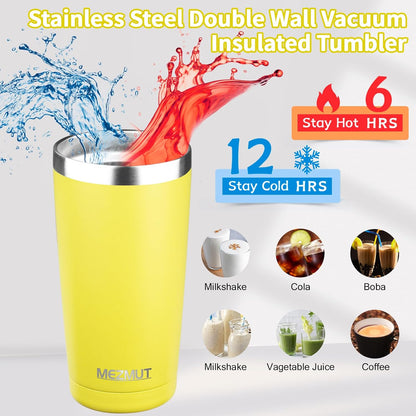 20oz Insulated Tumbler Cup Travel Coffee Mug with Lid Straw(Black,1) | 18/8 Stainless Steel Double Wall Vacuum Spill Proof Metal Insulated Tumbler with Daul Lid and Straw, Hot or Iced Coffee Cup