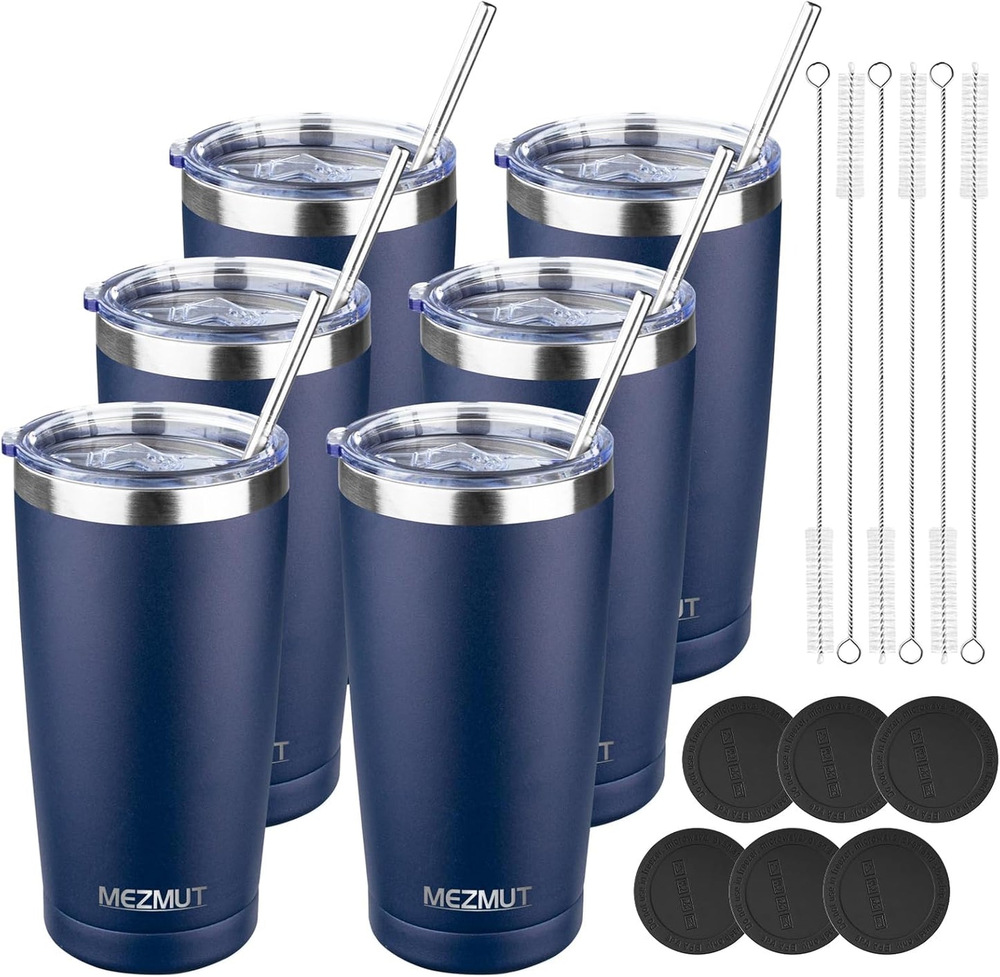 20oz Insulated Tumbler Cup Travel Coffee Mug with Lid Straw(Black,1) | 18/8 Stainless Steel Double Wall Vacuum Spill Proof Metal Insulated Tumbler with Daul Lid and Straw, Hot or Iced Coffee Cup