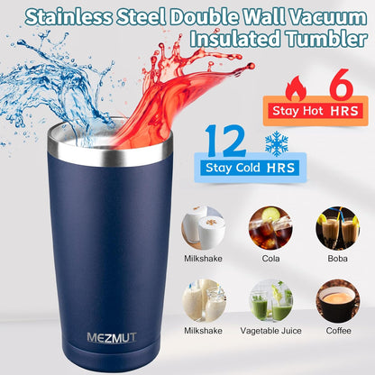 20oz Insulated Tumbler Cup Travel Coffee Mug with Lid Straw(Black,1) | 18/8 Stainless Steel Double Wall Vacuum Spill Proof Metal Insulated Tumbler with Daul Lid and Straw, Hot or Iced Coffee Cup