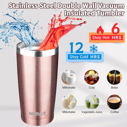 20oz Insulated Tumbler Cup Travel Coffee Mug with Lid Straw(Black,1) | 18/8 Stainless Steel Double Wall Vacuum Spill Proof Metal Insulated Tumbler with Daul Lid and Straw, Hot or Iced Coffee Cup