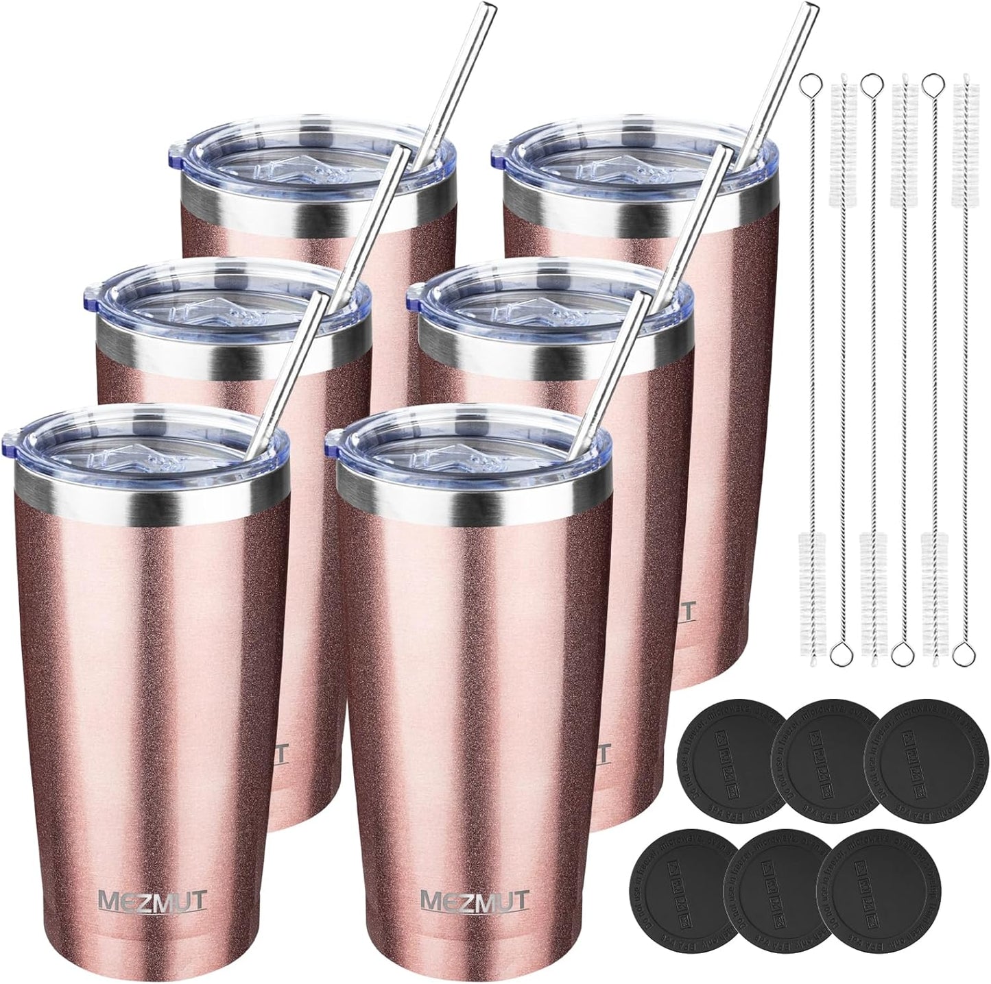 20oz Insulated Tumbler Cup Travel Coffee Mug with Lid Straw(Black,1) | 18/8 Stainless Steel Double Wall Vacuum Spill Proof Metal Insulated Tumbler with Daul Lid and Straw, Hot or Iced Coffee Cup