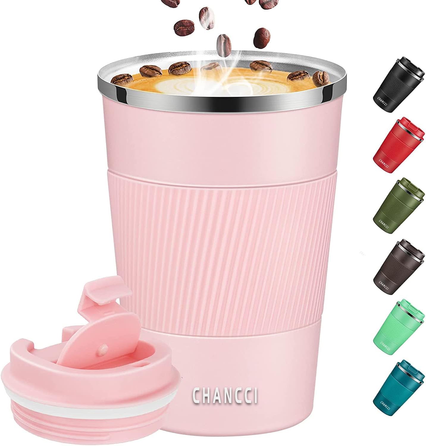 16oz Travel Coffee Mug Spill Proof, Insulated Coffee Mug with Lid, Leakproof Coffee Tumbler,Stainless Steel Vacuum Coffee Cup for Hot/Cold Drinks, Reusable Coffee Cup for Men Women -510ml,Black