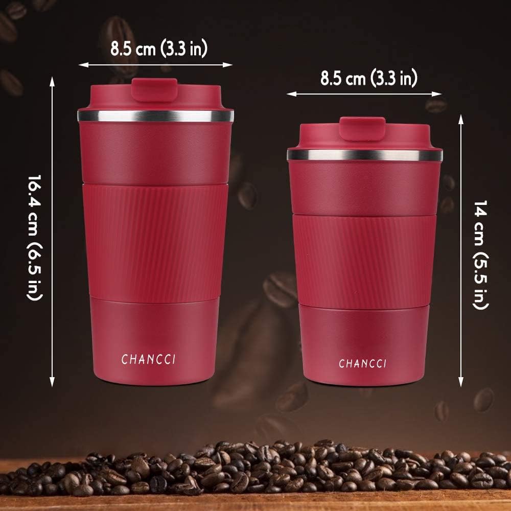 16oz Travel Coffee Mug Spill Proof, Insulated Coffee Mug with Lid, Leakproof Coffee Tumbler,Stainless Steel Vacuum Coffee Cup for Hot/Cold Drinks, Reusable Coffee Cup for Men Women -510ml,Black