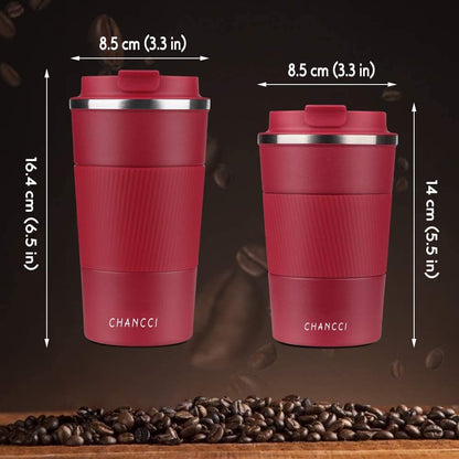 16oz Travel Coffee Mug Spill Proof, Insulated Coffee Mug with Lid, Leakproof Coffee Tumbler,Stainless Steel Vacuum Coffee Cup for Hot/Cold Drinks, Reusable Coffee Cup for Men Women -510ml,Black