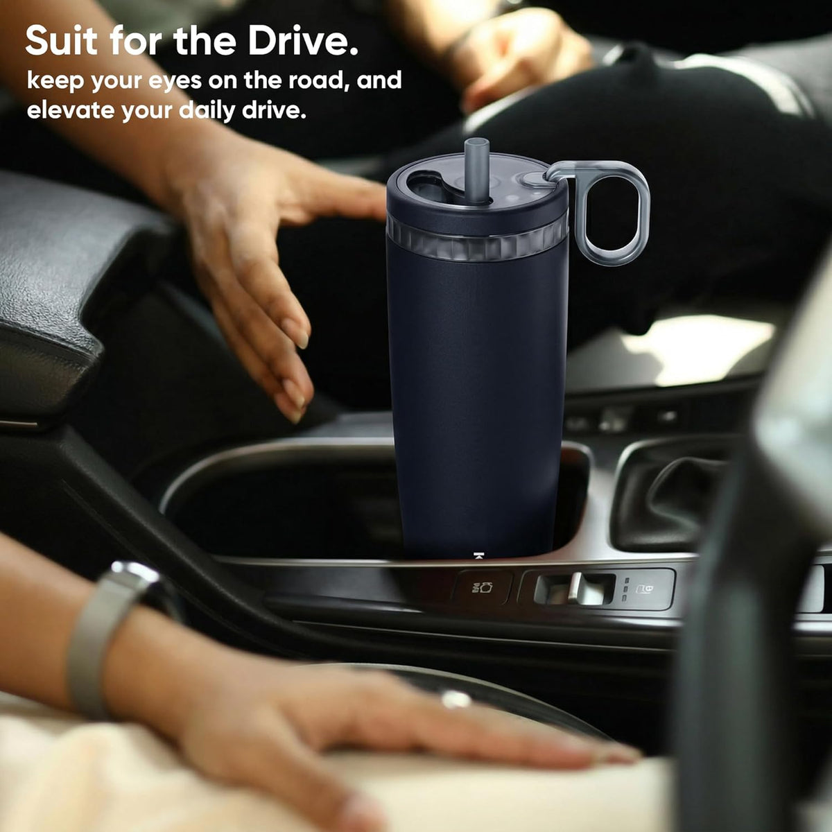 Leakproof Iced Coffee Tumbler 20 oz, Insulated Ceramic Lined Cup | Iced Coffee All Day, Leakproof, Ceramic-Lined Interior, Bag-Safe Commute, Work, Travel, Fits Cup Holders, Hidden Straw Lid