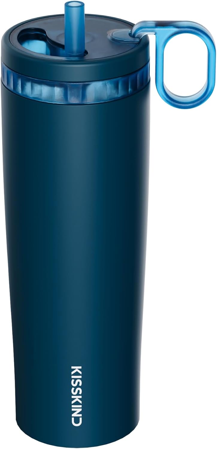 Leakproof Iced Coffee Tumbler 20 oz, Insulated Ceramic Lined Cup | Iced Coffee All Day, Leakproof, Ceramic-Lined Interior, Bag-Safe Commute, Work, Travel, Fits Cup Holders, Hidden Straw Lid