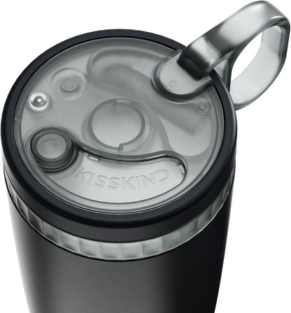 Leakproof Iced Coffee Tumbler 20 oz, Insulated Ceramic Lined Cup | Iced Coffee All Day, Leakproof, Ceramic-Lined Interior, Bag-Safe Commute, Work, Travel, Fits Cup Holders, Hidden Straw Lid