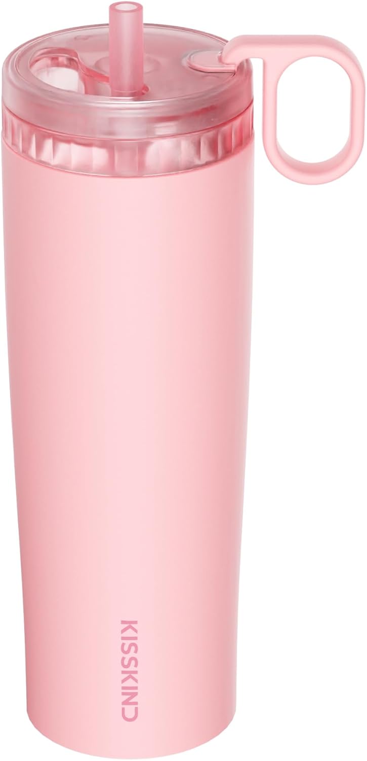 Leakproof Iced Coffee Tumbler 20 oz, Insulated Ceramic Lined Cup | Iced Coffee All Day, Leakproof, Ceramic-Lined Interior, Bag-Safe Commute, Work, Travel, Fits Cup Holders, Hidden Straw Lid