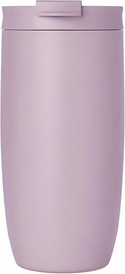 16oz Vacuum Insulated Tumbler, Leakproof Travel Mug for Hot & Cold Drinks | Double-wall insulation locks temp. Leakproof lid, slim cup holder. For coffee, tea, water.