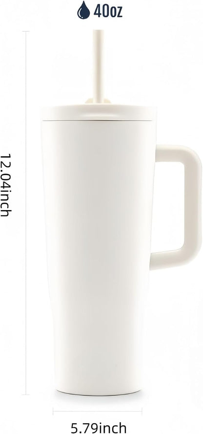 16oz Vacuum Insulated Tumbler, Leakproof Travel Mug for Hot & Cold Drinks | Double-wall insulation locks temp. Leakproof lid, slim cup holder. For coffee, tea, water.