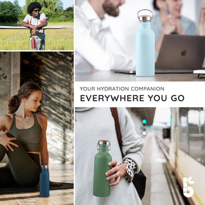 Stainless Steel Water Bottles 32 oz, Non-insulated Single Wall Metal Water Bottle Stainless Steel, Reusable & Eco Friendly, Dishwasher Safe – Silver