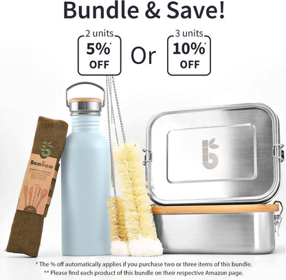 Stainless Steel Water Bottles 32 oz, Non-insulated Single Wall Metal Water Bottle Stainless Steel, Reusable & Eco Friendly, Dishwasher Safe – Silver