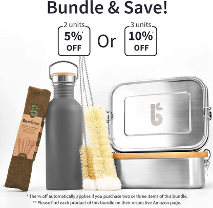 Stainless Steel Water Bottles 32 oz, Non-insulated Single Wall Metal Water Bottle Stainless Steel, Reusable & Eco Friendly, Dishwasher Safe – Silver
