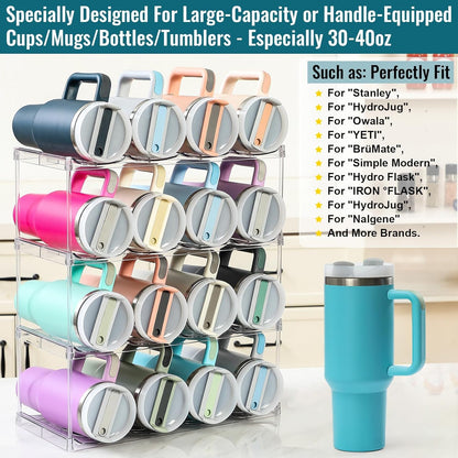 Premium Water Bottle Organizer for Stanley 40OZ & Various Bottles, Tumblers
