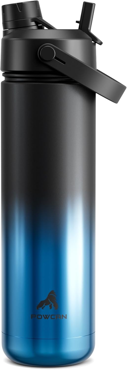 26 oz Insulated Water Bottle with 2-in-1 Straw and Spout Lid, Keep Cold 24H, Leak-Proof, Fits in Car Cup Holder, Stainless Steel Water Bottle for Sports, Travel, and School (Dark Knight) - Colors A