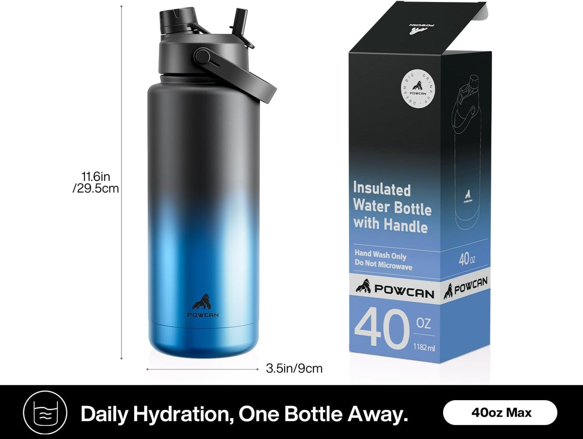 26 oz Insulated Water Bottle with 2-in-1 Straw and Spout Lid, Keep Cold 24H, Leak-Proof, Fits in Car Cup Holder, Stainless Steel Water Bottle for Sports, Travel, and School (Dark Knight) - Colors A