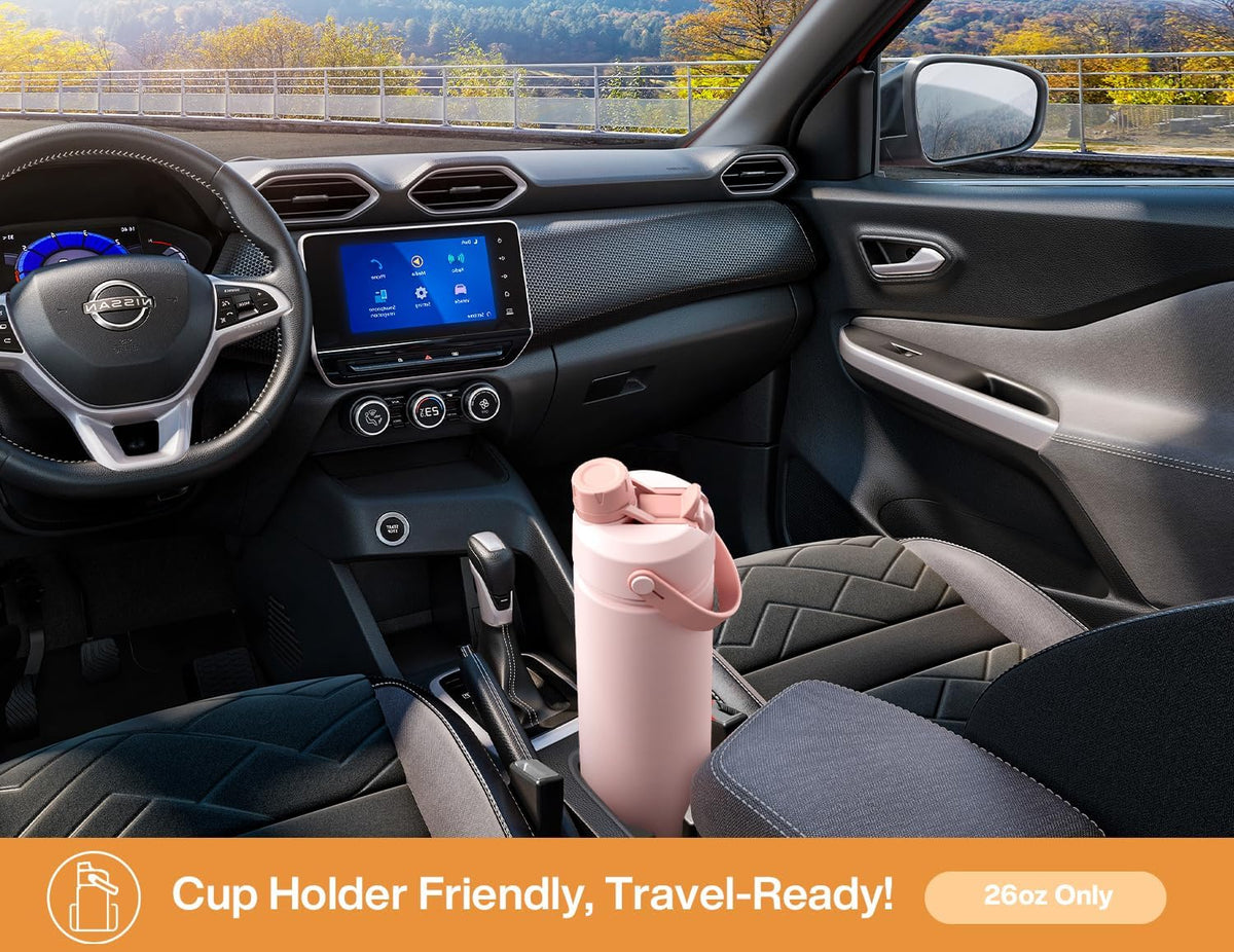 26 oz Insulated Water Bottle with 2-in-1 Straw and Spout Lid, Keep Cold 24H, Leak-Proof, Fits in Car Cup Holder, Stainless Steel Water Bottle for Sports, Travel, and School (Dark Knight) - Colors A