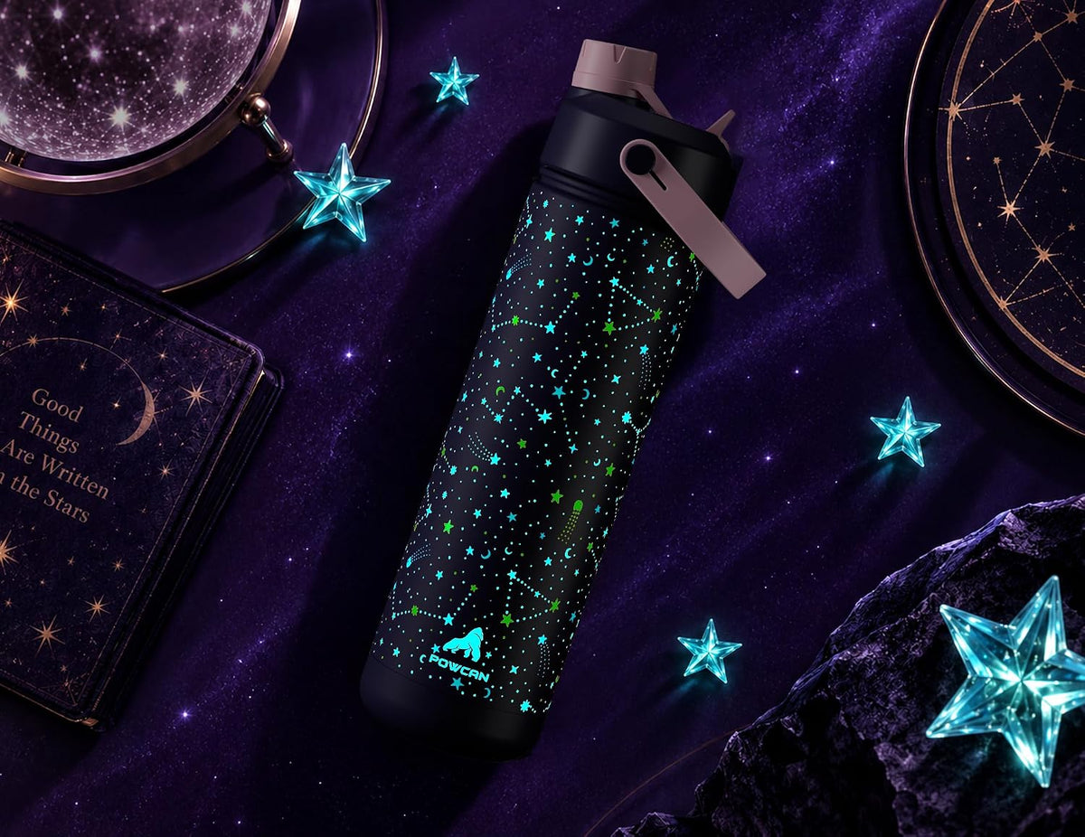 26 oz Insulated Water Bottle with 2-in-1 Straw and Spout Lid, Keep Cold 24H, Leak-Proof, Fits in Car Cup Holder, Stainless Steel Water Bottle for Sports, Travel, and School (Dark Knight) - Colors A