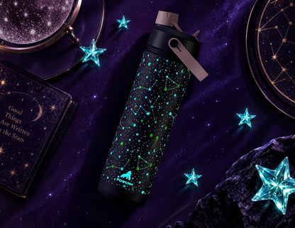26 oz Insulated Water Bottle with 2-in-1 Straw and Spout Lid, Keep Cold 24H, Leak-Proof, Fits in Car Cup Holder, Stainless Steel Water Bottle for Sports, Travel, and School (Dark Knight) - Colors A