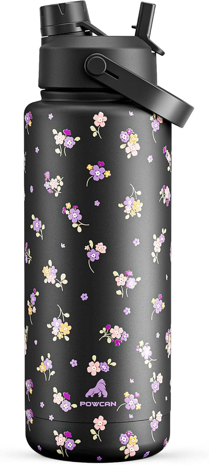 26 oz Insulated Water Bottle with 2-in-1 Straw and Spout Lid, Keep Cold 24H, Leak-Proof, Fits in Car Cup Holder, Stainless Steel Water Bottle for Sports, Travel, and School (Dark Knight) - Colors A