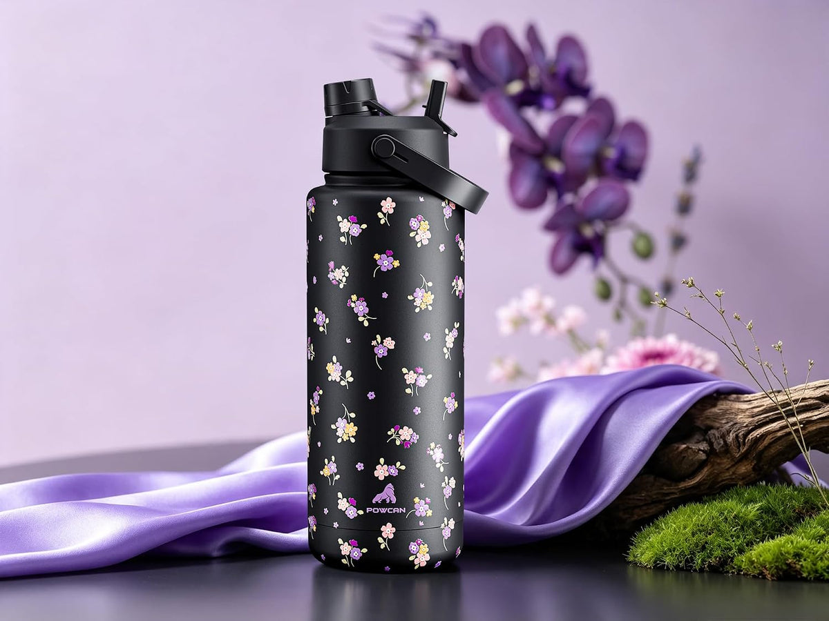 26 oz Insulated Water Bottle with 2-in-1 Straw and Spout Lid, Keep Cold 24H, Leak-Proof, Fits in Car Cup Holder, Stainless Steel Water Bottle for Sports, Travel, and School (Dark Knight) - Colors A