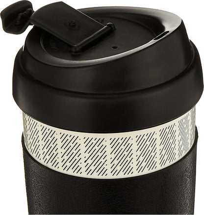 5237160 Reusable, Insulated Double Wall Travel Mugs 16-ounce White/Black , 2 Count ( Pack of 1)