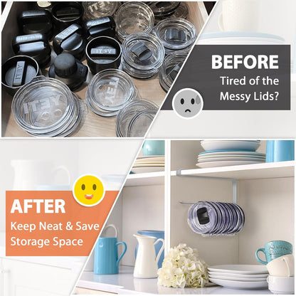 Tumbler Lid Organizer, Versatile Tumbler Lid Storage Holds 10 Lids, Black