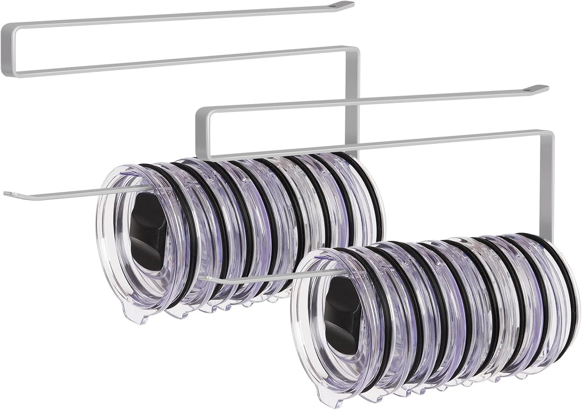 Tumbler Lid Organizer, Versatile Tumbler Lid Storage Holds 10 Lids, Black
